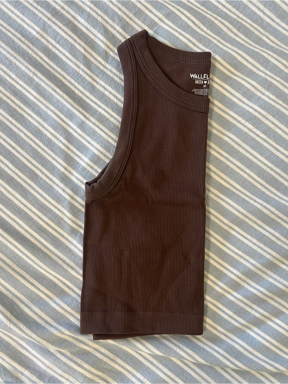 Wallflower Chocolate Brown Ribbed Tank